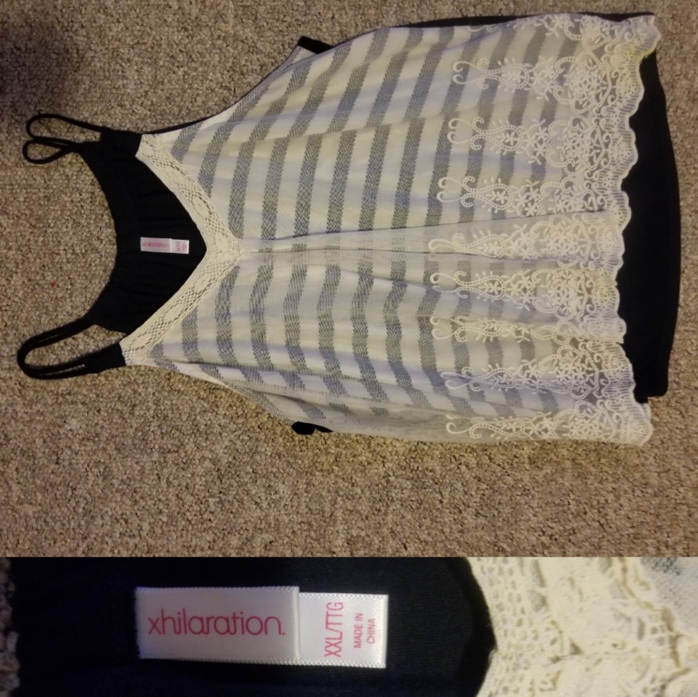 Navy and Cream Tank Top